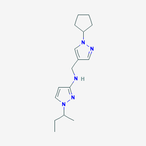 molecular formula C16H25N5 B11748707 1-(butan-2-yl)-N-[(1-cyclopentyl-1H-pyrazol-4-yl)methyl]-1H-pyrazol-3-amine CAS No. 1856019-17-4