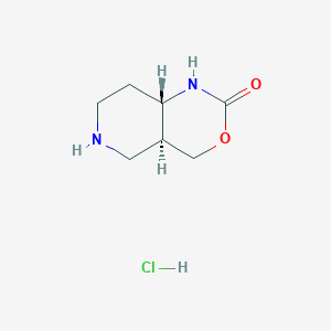 molecular formula C7H13ClN2O2 B11748740 (4aS,8aS)-octahydro-1H-pyrido[4,3-d][1,3]oxazin-2-one hydrochloride 