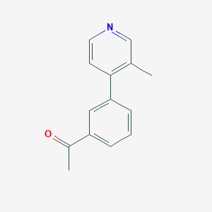 molecular formula C14H13NO B11748743 1-[3-(3-Methylpyridin-4-yl)phenyl]ethan-1-one 