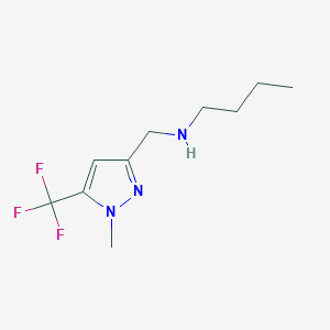 molecular formula C10H16F3N3 B11748755 butyl({[1-methyl-5-(trifluoromethyl)-1H-pyrazol-3-yl]methyl})amine 