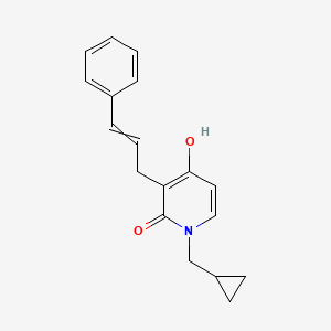 molecular formula C18H19NO2 B11748782 1-(Cyclopropylmethyl)-4-hydroxy-3-(3-phenylprop-2-en-1-yl)-1,2-dihydropyridin-2-one 