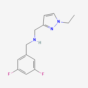 molecular formula C13H15F2N3 B11748837 [(3,5-difluorophenyl)methyl][(1-ethyl-1H-pyrazol-3-yl)methyl]amine 