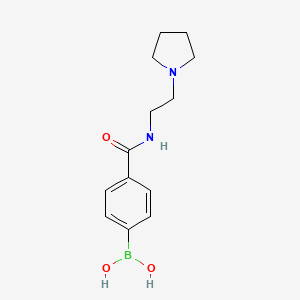 molecular formula C13H19BN2O3 B11748846 (4-((2-(Pyrrolidin-1-yl)ethyl)carbamoyl)phenyl)boronic acid 