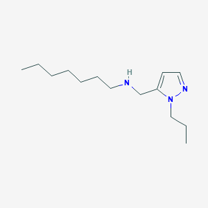 molecular formula C14H27N3 B11748908 heptyl[(1-propyl-1H-pyrazol-5-yl)methyl]amine 