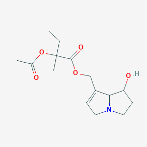 molecular formula C15H23NO5 B11748994 (7-hydroxy-5,6,7,8-tetrahydro-3H-pyrrolizin-1-yl)methyl 2-acetyloxy-2-methylbutanoate 