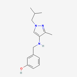 3-({[3-methyl-1-(2-methylpropyl)-1H-pyrazol-4-yl]amino}methyl)phenol