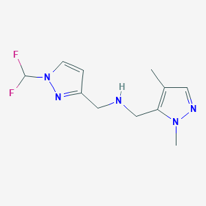 {[1-(difluoromethyl)-1H-pyrazol-3-yl]methyl}[(1,4-dimethyl-1H-pyrazol-5-yl)methyl]amine