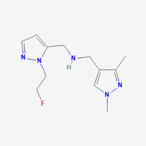 molecular formula C12H18FN5 B11749050 [(1,3-dimethyl-1H-pyrazol-4-yl)methyl]({[1-(2-fluoroethyl)-1H-pyrazol-5-yl]methyl})amine 