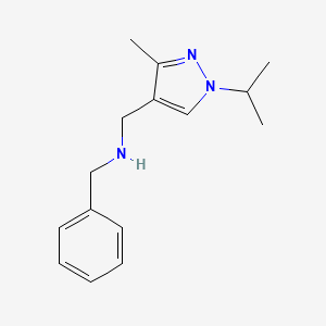 molecular formula C15H21N3 B11749070 benzyl({[3-methyl-1-(propan-2-yl)-1H-pyrazol-4-yl]methyl})amine 