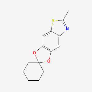 molecular formula C14H15NO2S B11749102 Spiro[cyclohexane-1,2'-[1,3]dioxolo[4,5-f]benzothiazole], 6'-methyl- CAS No. 67874-24-2