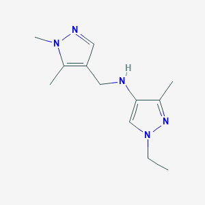 molecular formula C12H19N5 B11749131 N-[(1,5-Dimethyl-1H-pyrazol-4-YL)methyl]-1-ethyl-3-methyl-1H-pyrazol-4-amine 