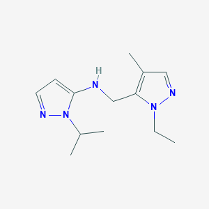 molecular formula C13H21N5 B11749132 N-[(1-ethyl-4-methyl-1H-pyrazol-5-yl)methyl]-1-(propan-2-yl)-1H-pyrazol-5-amine 