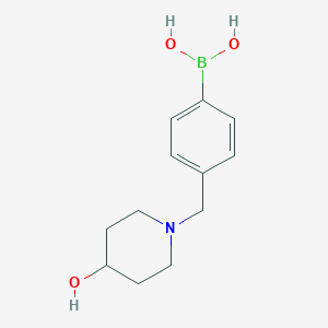 molecular formula C12H18BNO3 B11749138 (4-((4-Hydroxypiperidin-1-yl)methyl)phenyl)boronic acid 