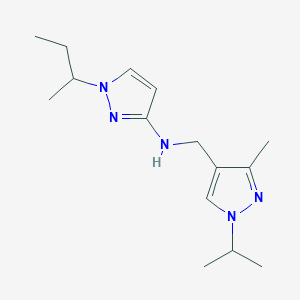 molecular formula C15H25N5 B11749146 1-(butan-2-yl)-N-{[3-methyl-1-(propan-2-yl)-1H-pyrazol-4-yl]methyl}-1H-pyrazol-3-amine 