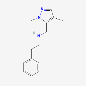 molecular formula C14H19N3 B11749188 [(1,4-dimethyl-1H-pyrazol-5-yl)methyl](2-phenylethyl)amine 