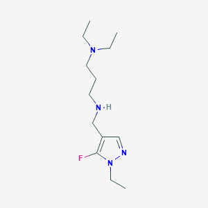 molecular formula C13H25FN4 B11749209 [3-(diethylamino)propyl][(1-ethyl-5-fluoro-1H-pyrazol-4-yl)methyl]amine 