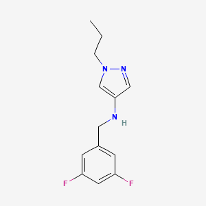 molecular formula C13H15F2N3 B11749212 N-[(3,5-difluorophenyl)methyl]-1-propyl-1H-pyrazol-4-amine 