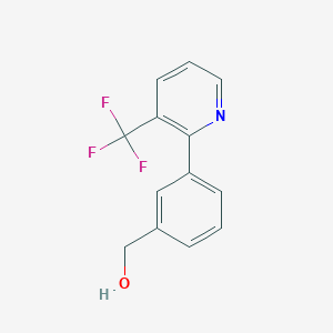 molecular formula C13H10F3NO B11749235 {3-[3-(Trifluoromethyl)pyridin-2-yl]phenyl}methanol CAS No. 1349718-78-0