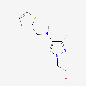 molecular formula C11H14FN3S B11749276 1-(2-fluoroethyl)-3-methyl-N-(thiophen-2-ylmethyl)-1H-pyrazol-4-amine 