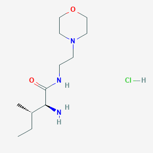 molecular formula C12H26ClN3O2 B11749299 (2S,3S)-2-Amino-3-methyl-N-[2-(morpholin-4-YL)ethyl]pentanamide hydrochloride 