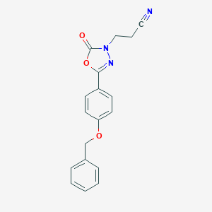 molecular formula C18H15N3O3 B117493 5-(4-(苯甲氧基)苯基)-3-(2-氰基乙基)-1,3,4-恶二唑-2(3H)-酮 CAS No. 147807-20-3