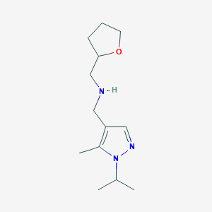 {[5-methyl-1-(propan-2-yl)-1H-pyrazol-4-yl]methyl}[(oxolan-2-yl)methyl]amine