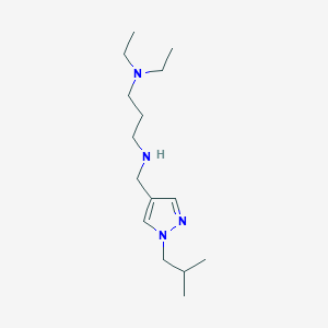 molecular formula C15H30N4 B11749483 [3-(diethylamino)propyl]({[1-(2-methylpropyl)-1H-pyrazol-4-yl]methyl})amine CAS No. 1856018-71-7