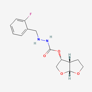 1-[(3R,3aS,6aR)-hexahydrofuro[2,3-b]furan-3-yloxy]-N'-[(2-fluorophenyl)methyl]formohydrazide