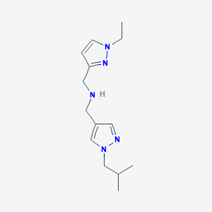 molecular formula C14H23N5 B11749547 [(1-ethyl-1H-pyrazol-3-yl)methyl]({[1-(2-methylpropyl)-1H-pyrazol-4-yl]methyl})amine 