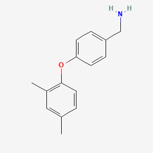 molecular formula C15H17NO B11749577 1-[4-(2,4-Dimethylphenoxy)phenyl]methanamine 