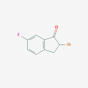 molecular formula C9H6BrFO B117496 2-Bromo-2,3-dihydro-6-fluoro-1H-inden-1-one CAS No. 156484-83-2