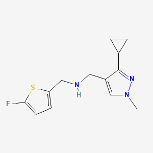 molecular formula C13H16FN3S B11749609 [(3-cyclopropyl-1-methyl-1H-pyrazol-4-yl)methyl][(5-fluorothiophen-2-yl)methyl]amine 