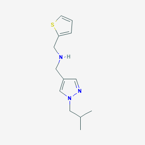 molecular formula C13H19N3S B11749621 {[1-(2-methylpropyl)-1H-pyrazol-4-yl]methyl}[(thiophen-2-yl)methyl]amine 