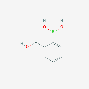 molecular formula C8H11BO3 B11749649 (2-(1-Hydroxyethyl)phenyl)boronic acid 