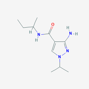 molecular formula C11H20N4O B11749653 3-amino-N-(butan-2-yl)-1-(propan-2-yl)-1H-pyrazole-4-carboxamide 