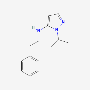 molecular formula C14H19N3 B11749664 N-(2-phenylethyl)-1-(propan-2-yl)-1H-pyrazol-5-amine 