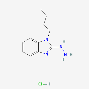 molecular formula C11H17ClN4 B11749668 1-butyl-2-hydrazinyl-1H-1,3-benzodiazole hydrochloride 