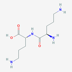 molecular formula C10H22N4O3 B11749677 (2R)-5-amino-2-[(2R)-2,5-diaminopentanamido]pentanoic acid 