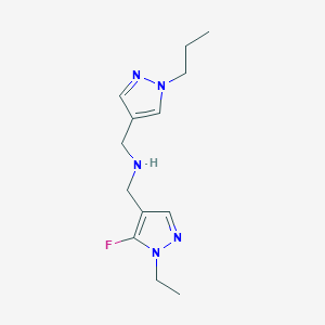 molecular formula C13H20FN5 B11749702 [(1-ethyl-5-fluoro-1H-pyrazol-4-yl)methyl][(1-propyl-1H-pyrazol-4-yl)methyl]amine 