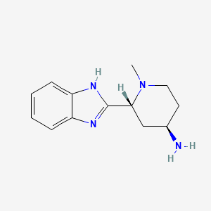 molecular formula C13H18N4 B11749715 (2R,4R)-2-(1H-Benzo[d]imidazol-2-yl)-1-methylpiperidin-4-amine 