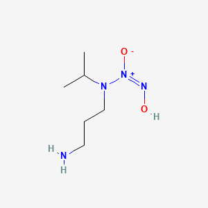 molecular formula C6H16N4O2 B11749727 (1Z)-2-(3-aminopropyl)-1-(hydroxyimino)-2-(propan-2-yl)hydrazin-1-ium-1-olate 