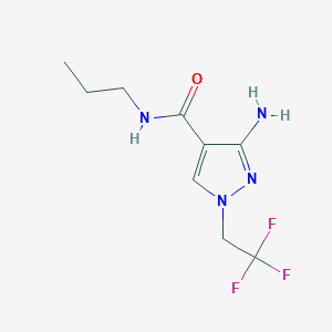 molecular formula C9H13F3N4O B11749737 3-Amino-N-propyl-1-(2,2,2-trifluoroethyl)-1H-pyrazole-4-carboxamide 