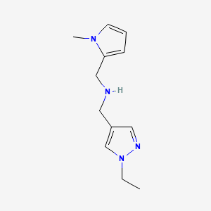 molecular formula C12H18N4 B11749810 [(1-ethyl-1H-pyrazol-4-yl)methyl][(1-methyl-1H-pyrrol-2-yl)methyl]amine 