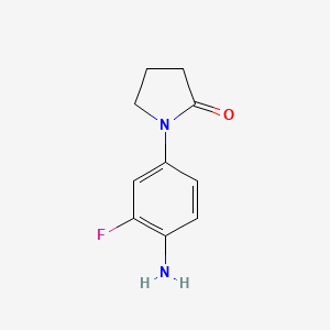 molecular formula C10H11FN2O B11749866 1-(4-Amino-3-fluorophenyl)pyrrolidin-2-one 