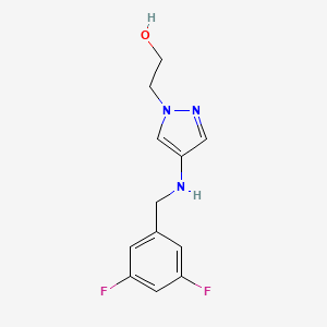 molecular formula C12H13F2N3O B11749890 2-(4-{[(3,5-difluorophenyl)methyl]amino}-1H-pyrazol-1-yl)ethan-1-ol 