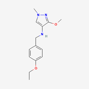 molecular formula C14H19N3O2 B11749891 N-[(4-ethoxyphenyl)methyl]-3-methoxy-1-methyl-1H-pyrazol-4-amine 