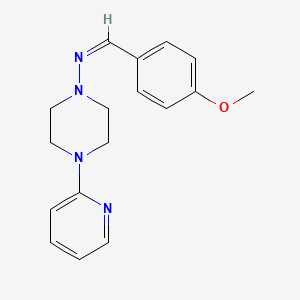 (E)-1-(4-methoxyphenyl)-N-[4-(pyridin-2-yl)piperazin-1-yl]methanimine