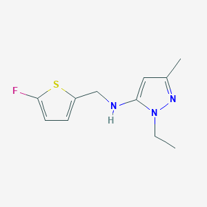 molecular formula C11H14FN3S B11749998 1-ethyl-N-[(5-fluorothiophen-2-yl)methyl]-3-methyl-1H-pyrazol-5-amine 