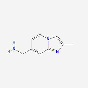 molecular formula C9H11N3 B11750015 {2-Methylimidazo[1,2-a]pyridin-7-yl}methanamine 