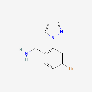 molecular formula C10H10BrN3 B11750016 (4-Bromo-2-(1h-pyrazol-1-yl)phenyl)methanamine 